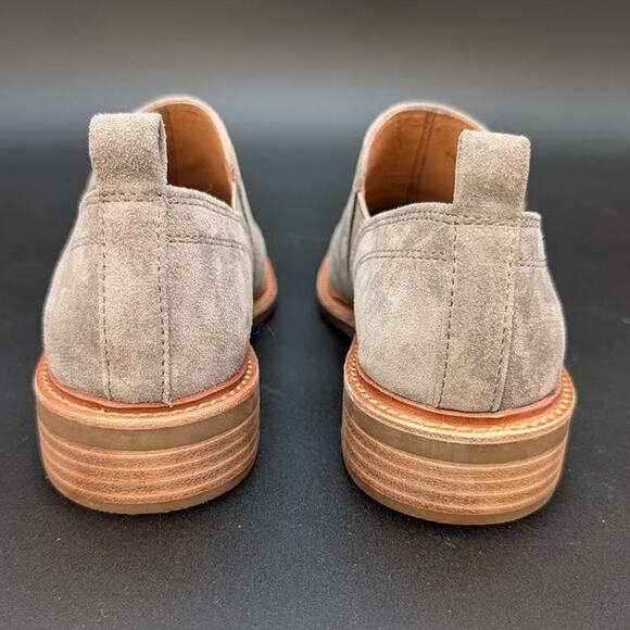 Sofft Naisbury II Womens 6.5 Taupe Slip-On Leather Upper Stacked Heel Pull Tabs - Picture 4 of 9